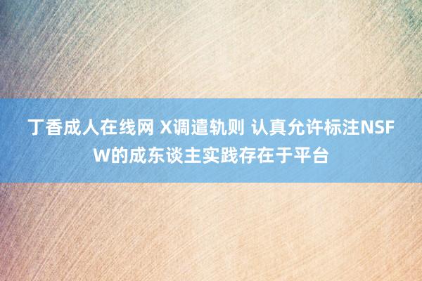 丁香成人在线网 X调遣轨则 认真允许标注NSFW的成东谈主实践存在于平台